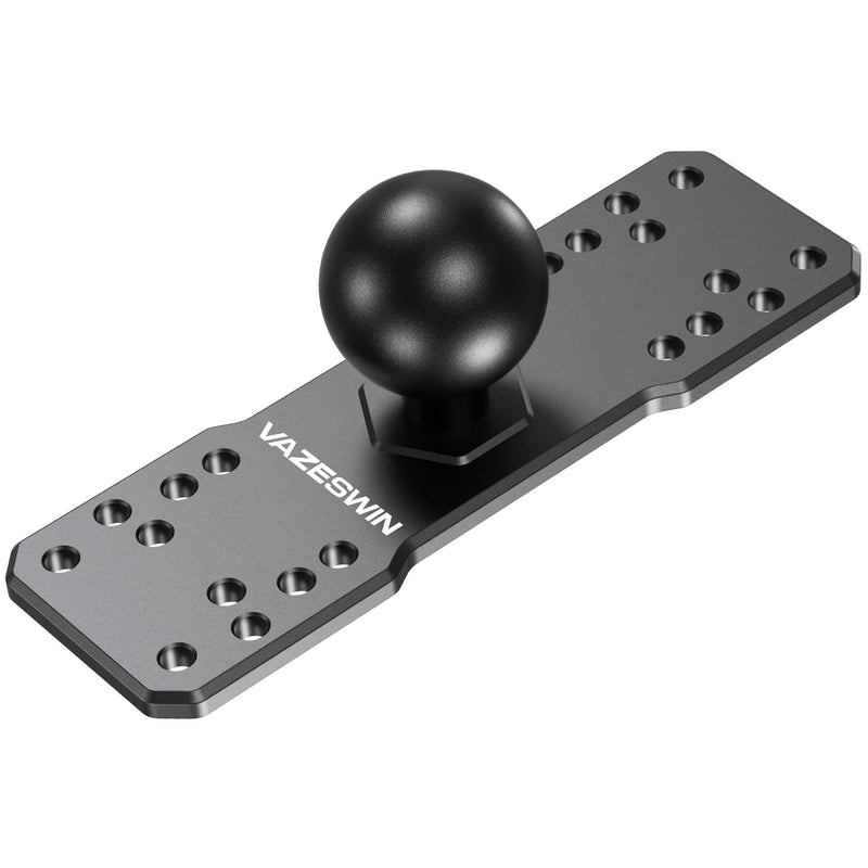 VAZESWIN 1.5" Ball Aluminum Alloy Fish Finder Mount, AMPS Rectangular Plate | for RAM Mounts C Size 1.5" Ball Double Socket Arm, Universal Marine Electronic Mounting Plate for Garmin/Lowrance/Humminbird
