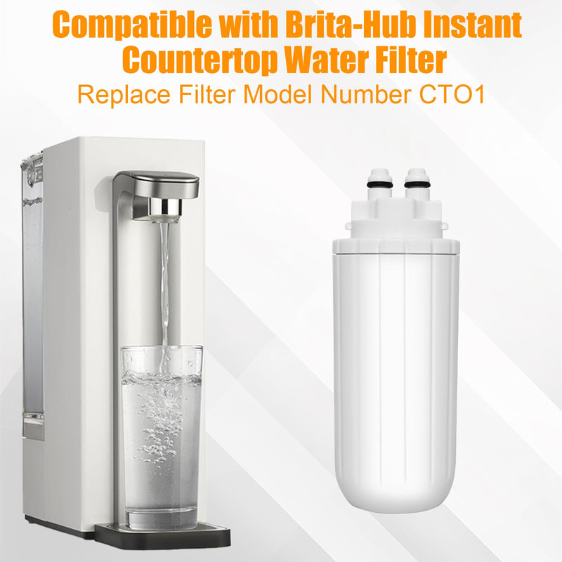 2 Pack Countertop Water Filter Replacement for Bri-ta Hub Instant Countertop Device, Drinking Water Replacement Filter Replace CTO1