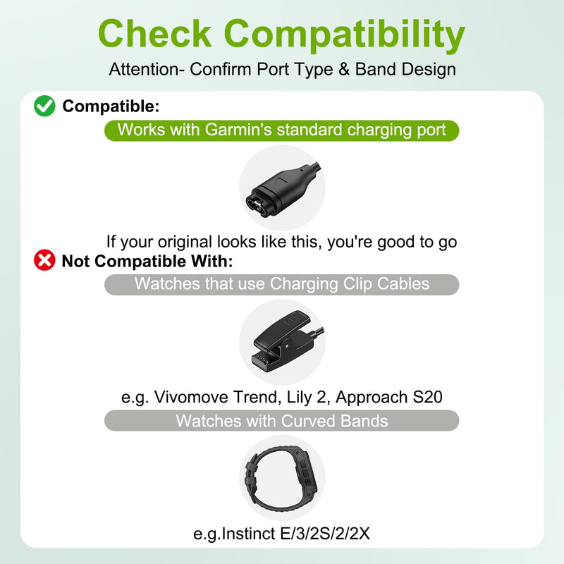USB C Charger Adapter for Garmin Watch Charger, Upgraded Charging Cradle Dock Station for Garmin Watch Fenix 7 7S 7X 6 6S 6X 5 5S Plus, Forerunner 245 945,Instinct,Vivoactive 4 4S 3,Venu (Black)