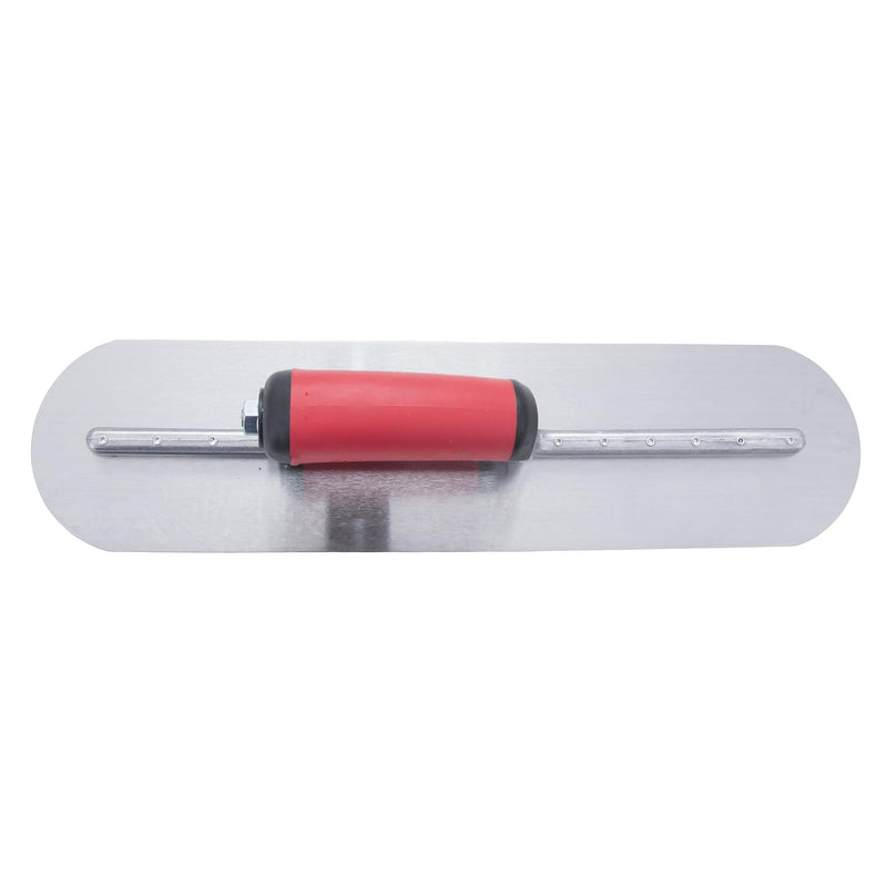 Marshalltown QLT Fully Rounded Concrete Finishing Trowel, 18 x 4 Inch, Soft Grip Handle, Assembled in USA, FTFR375R