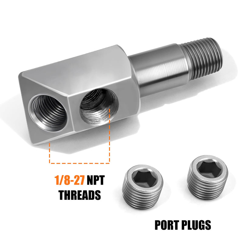 Oil Pressure Sensor Thread Adapter, 1/8-27 NPT Port Plugs for Chevy/GM Small Block Engines