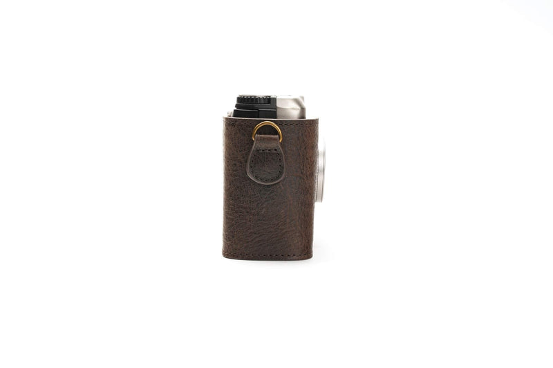 Contax T2 Case, BolinUS Handmade Genuine Real Leather Half Camera Case Bag Cover for Contax T2 Camera With Hand Strap (Coffee) Coffee