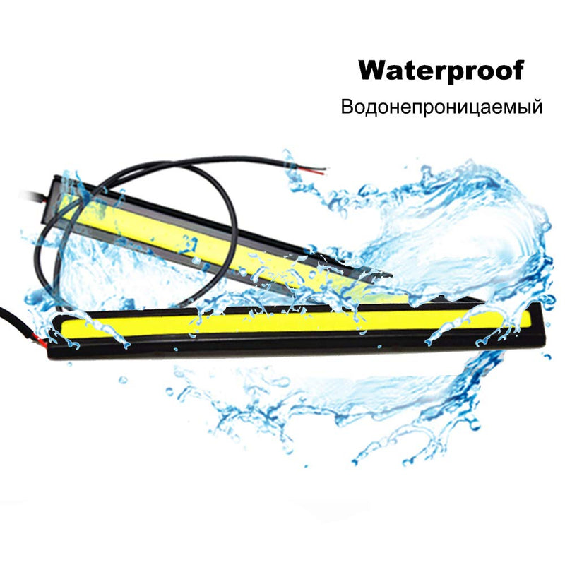 YSY 17cm Universal Car Trucks Daytime Running Light Lamp Super Bright 12V Waterproof LED Strips COB DRL Car Led Fog Light (Ice Blue) Ice Blue