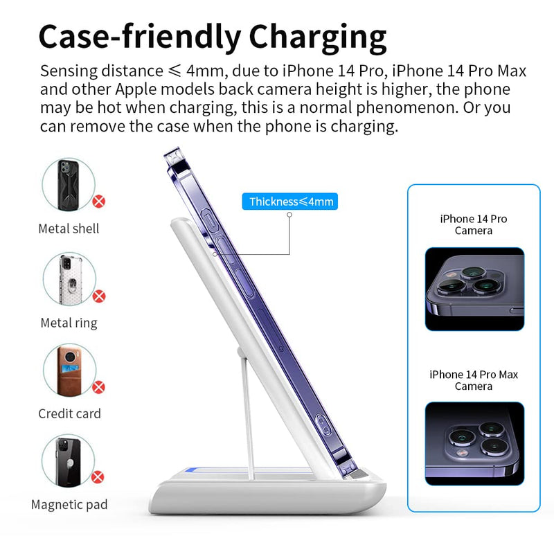 Wireless Charger,ANYLINCON 3 in 1 Wireless Charger Station for iPhone/iWatch/Airpods,iPhone15 14,13,12,11 (Pro, Pro Max)/XS/XR/XS/X/8(Plus),iWatch 7/6/SE/5/4/3/2,AirPods 3/2/pro White