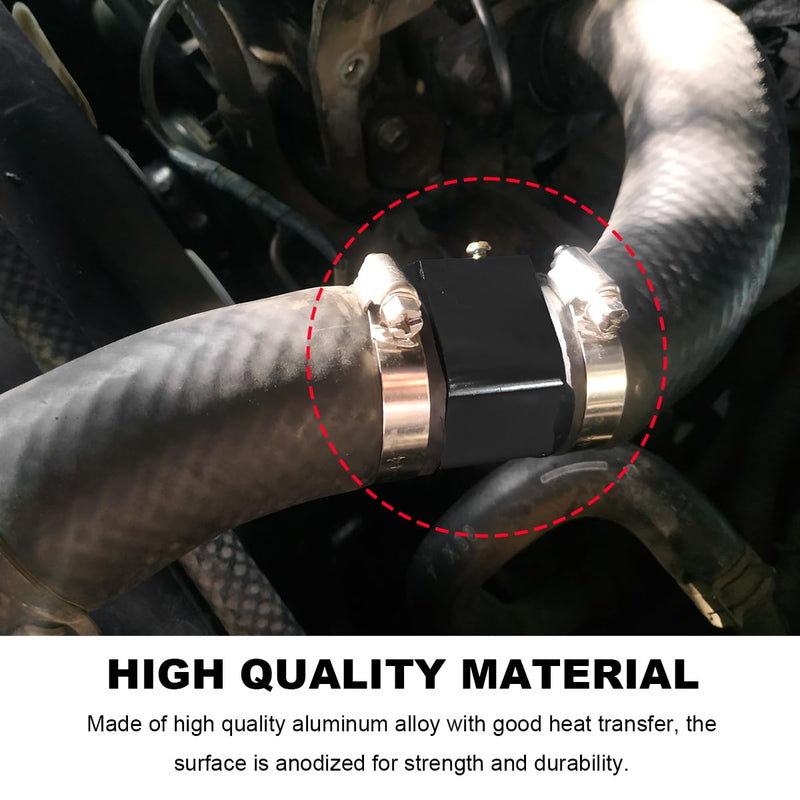 Water Temp Joint Pipe, 26mm Aluminum Radiator Sensor Adapter with 2 Hose Clamps, Universal Water Temp Meter Temperature Gauge Joint Pipe Adapter Connector, Car Accessories