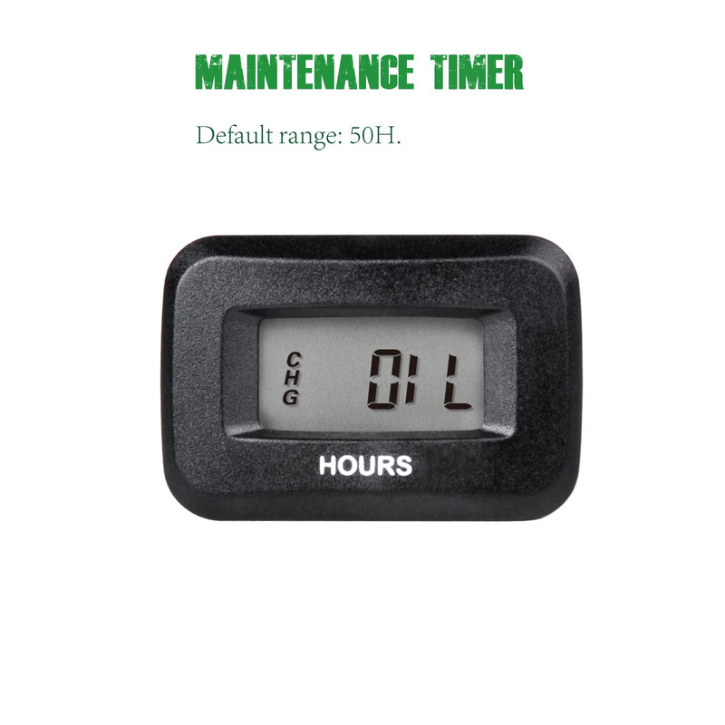 Yooreal Digital OEM Maintenance Hour Meter Gauge,Volt DC 5V-60V,Works on Various of ZTR/Riding Lawn Mower Tractor Snow Blower Land Edger Pressure Washer Tractor