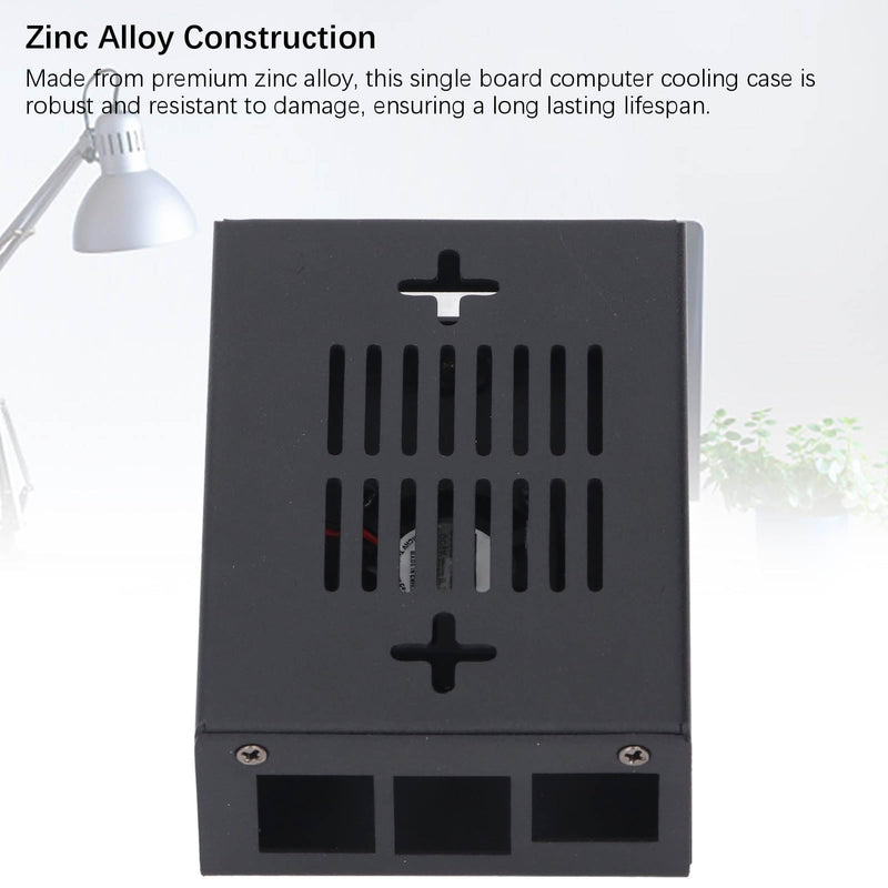 Orange Pi 5 MAX Zinc Alloy Case,Cooling Metal Case Housing with Cooling Fan,2 Pin Interface,Single Board Computer Metal Cooling Case Compatible with Orange Pi 5 MAX