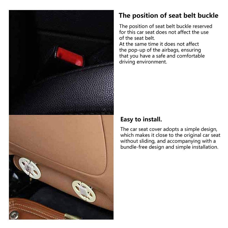 Leather Bottom Car Seat Covers,Front Seat Only Black Ice Silk Car Seat Cushion Pad Mat,Ventilated Breathable,Car Seat Protector for Leather Seats (1 Pack Black) AllBlack
