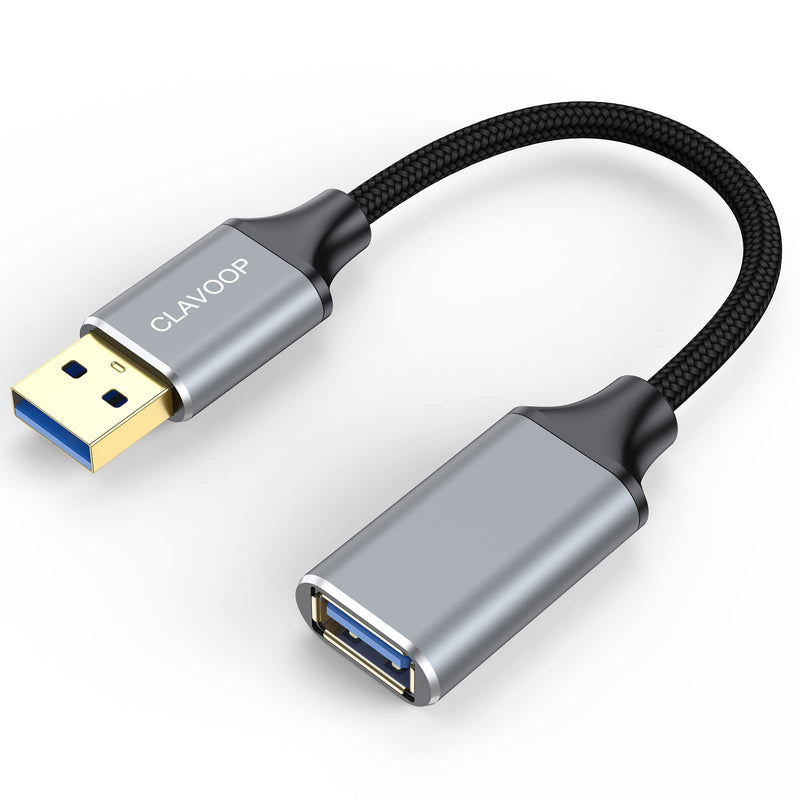 Short USB Extension Cable 6 inch 10 Pack, USB 3.0 Cable Extender Braided USB A Male to Female Compatible with USB Flash Drive, Printer, Camera, Mouse, Keyboard, Headset 0.5FT