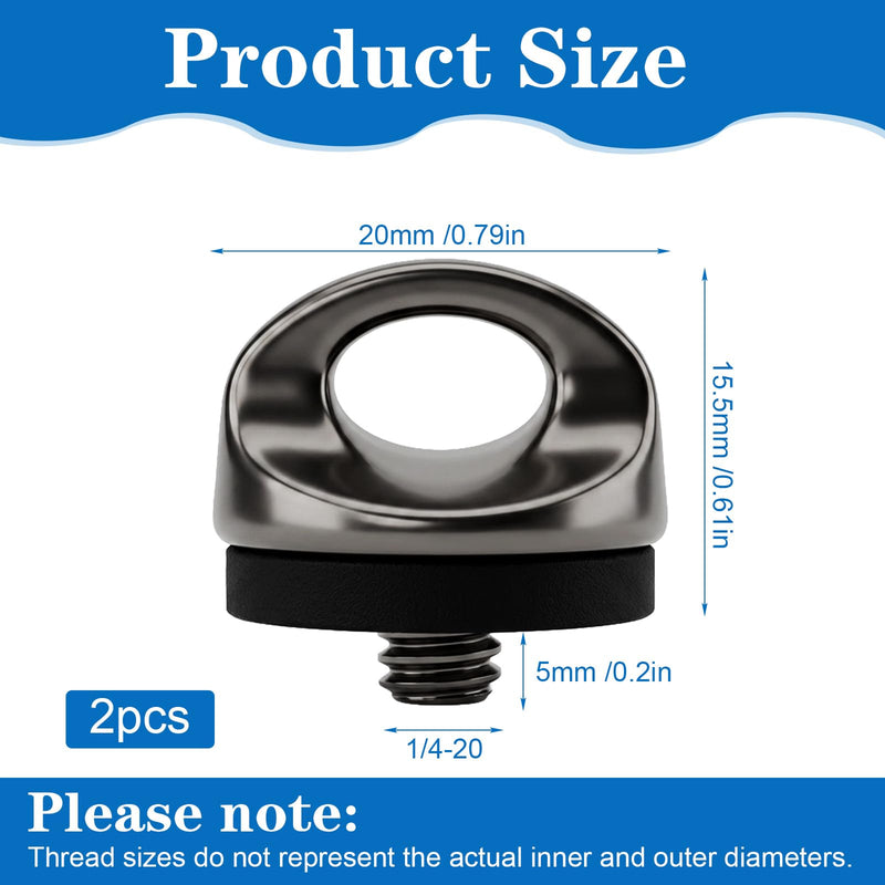 2Pcs 1/4 Camera Screw- Quick Install Metal Tripod Screw, 5 mm Thread Length | D-Ring Camera Screw Adapters for Tripod Mount, Quick Release Plate, Wrist Strap Tripod, DSLR, JIS B 7103 1/4"-20 UNC Thread