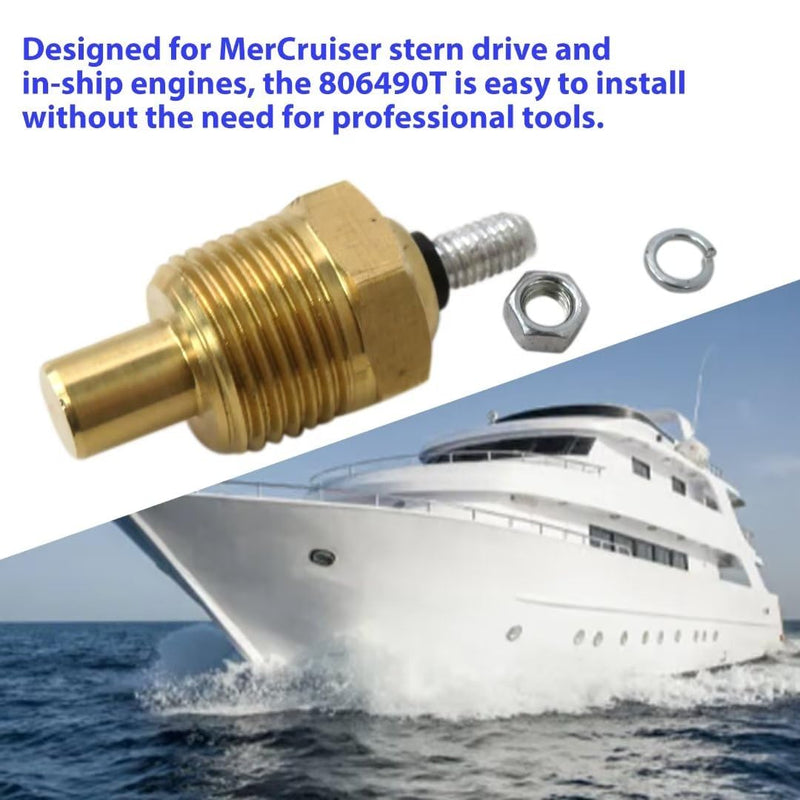 806490T Engine Water Temperature Gauge Sender Replacement for Mercury and Mariner outboards and MerCruiser Stern Drives and inboards