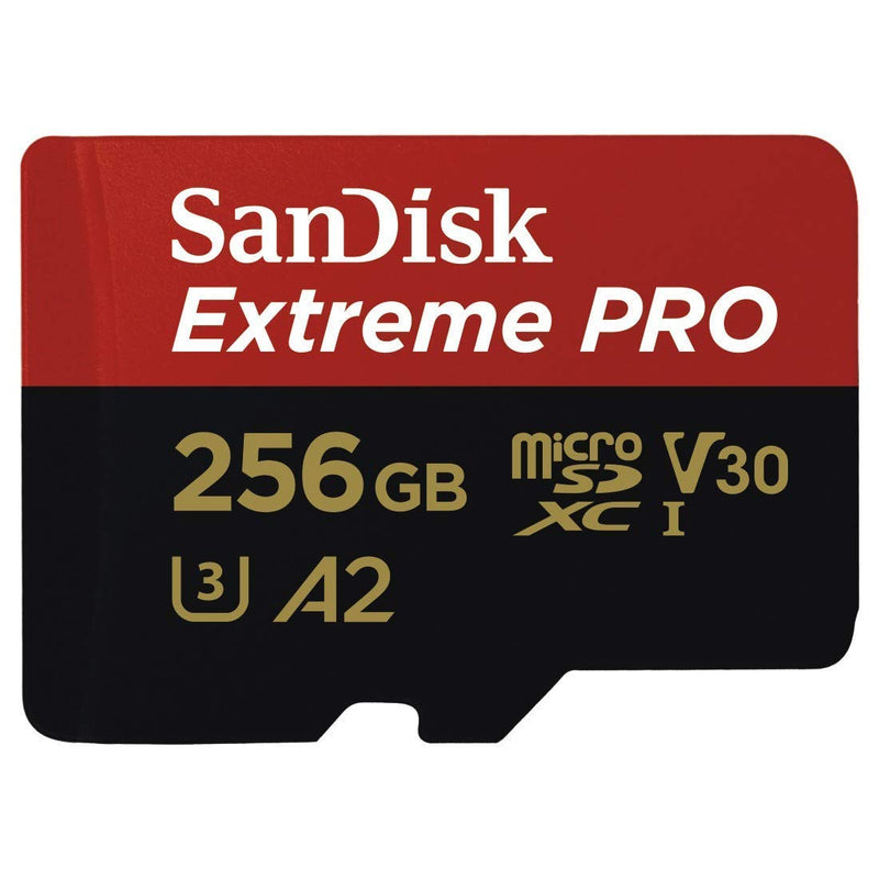 SanDisk 256GB Extreme Pro MicroSDXC Card Compatible with DJI Avata 2, Mini 4K Drones (SDSQXCD-256G-GN6MA) with Read Speed up to 200 MB/s Bundle with 1 Everything But Stromboli MicroSD Card Reader