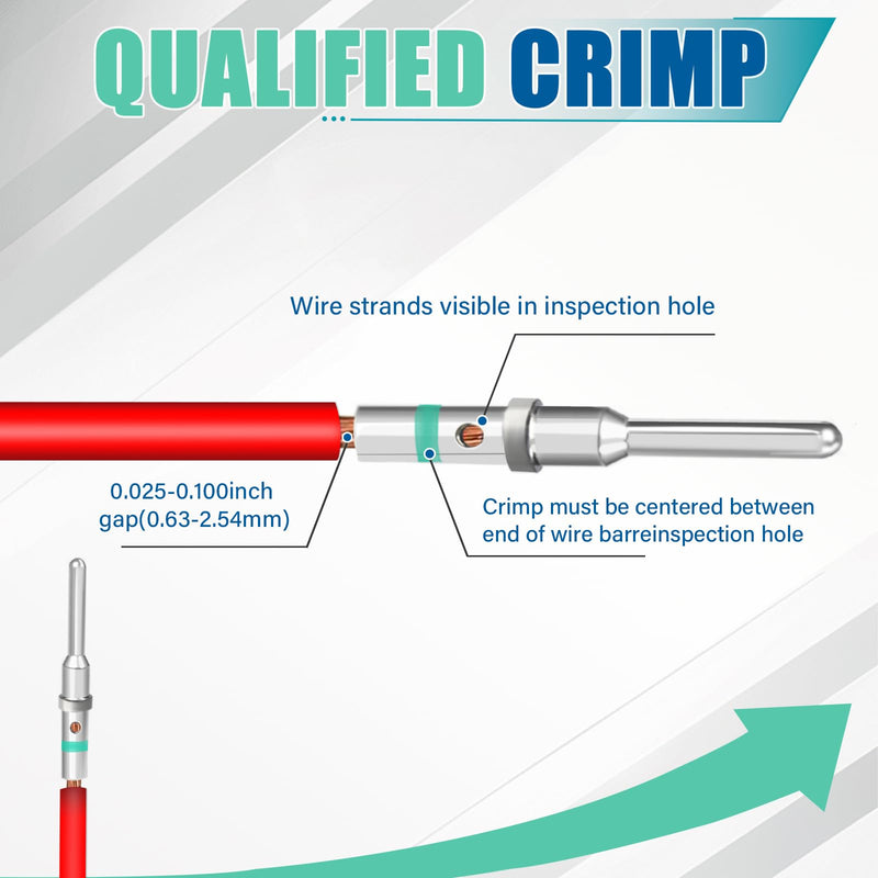 180PCS Deutsch Connector Pins and Sockets, Barrel Style Contact Pin Kit, Sizes 12/16/20 Male and Female Solid Terminals, Wire Gauge Range 12-22 AWG for Deutsch DTP, DT, DTM Series Connectors