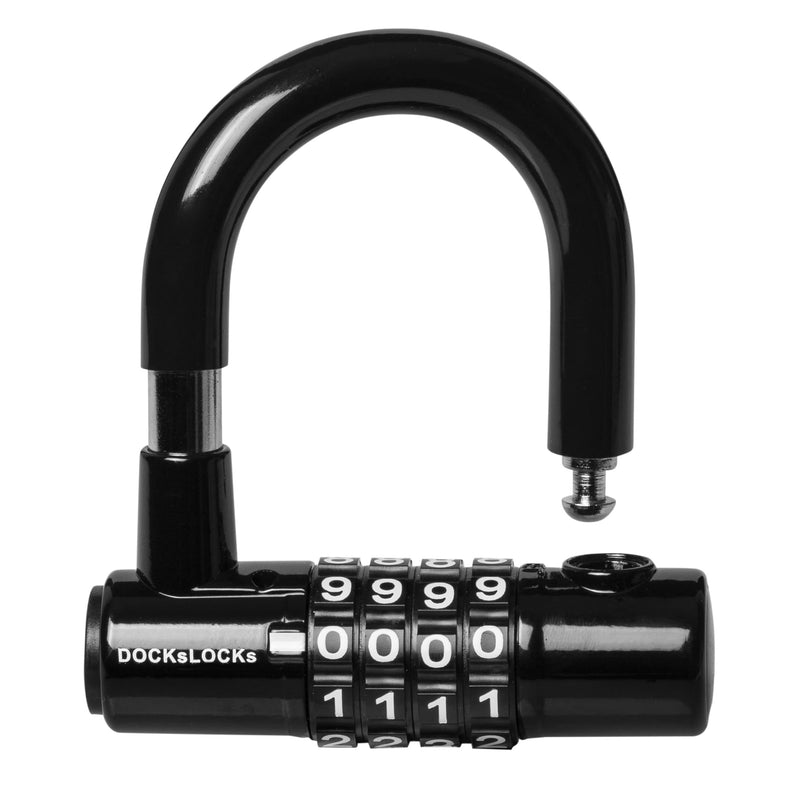 Security Cable Lock Set (5' to 25' Lengths) with U-Lock, 5ft | Anti-Theft Protection, 10mm Looped Ends Cable, Vinyl Coated, Weatherproof, Compact, Keyless, Resettable Combination