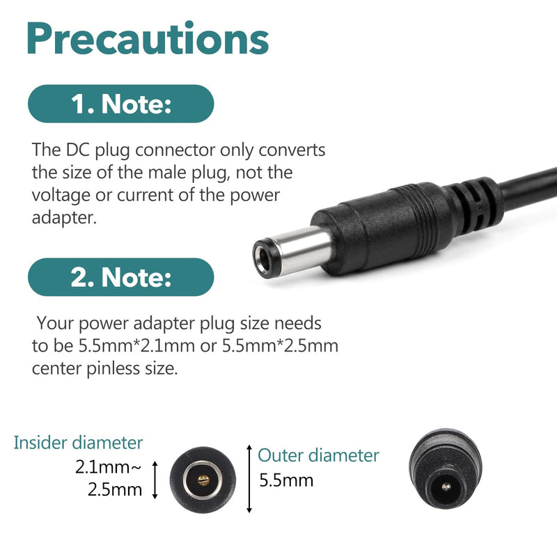 11Pcs DC Adapter Plug Kit, Universal 5.5mm x 2.1mm AC Cord Connector | Power Supply Plug Jack Tips Charger Adapters Set for LED Strip, Laptop, Router, Camera, Bluetooth Speaker& More