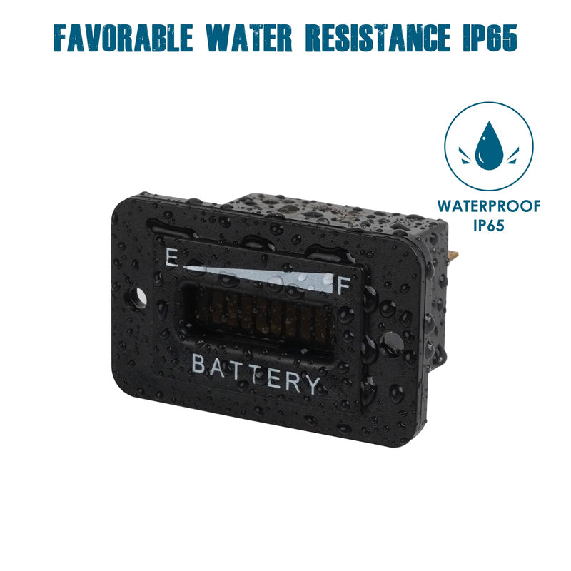 Runleader 36V LED Battery Power Indicator,Battery Charge & Discharge Display,Applicable to Lead Acid Battery Powered Golf Cart Forklift Lawn Mower Leaf Trimmer Motorhome etc.