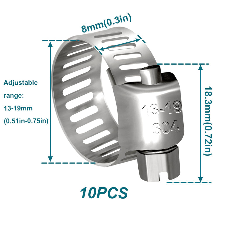 Fuel Line 3/8 Inch ID, Fuel Hose 10FT, J30R7 Fuel Line Hose NBR with 10 Clamps. 3/8" ID 10Ft + 10 Clamps