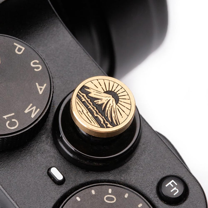 Fuji Mountain Sunrise Pattern Camera Metal Hot Shoe Cover Shutter Decorative Button Set for Fujifilm X-Pro3 xpro2 xpro1 xt30 xt4 xt5 (Copper Alloy-Shutter Decorative Button) Copper Alloy-Shutter Decorative Button