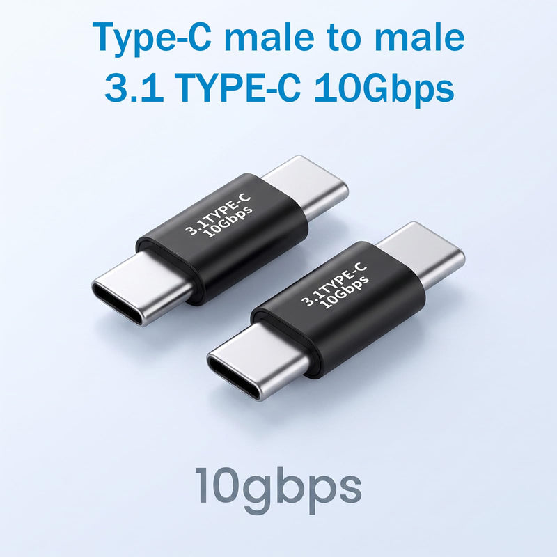 2PCS USB C Male to Male, Support 10gbbps Rate, 30V 5A C-Type Double Plug, USB C Full-Featured, Audio and Video