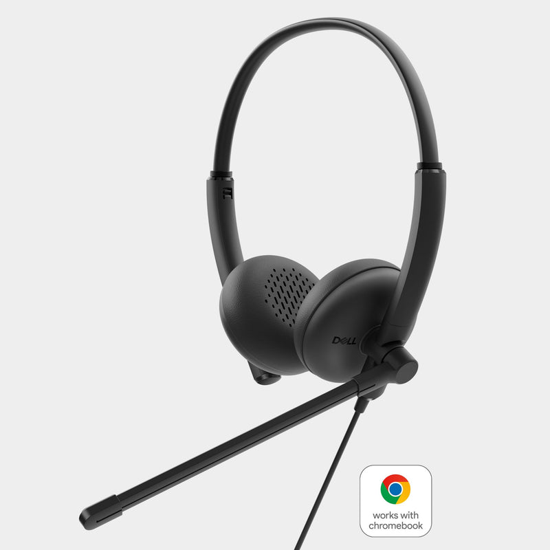 Dell Wired Headset WH125, Boom Mic, Black | USB Type-A, Mac & Windows, Leatherette Cushions, 270° Rotational Mic, Computer Use Dell Wired Headset - WH125