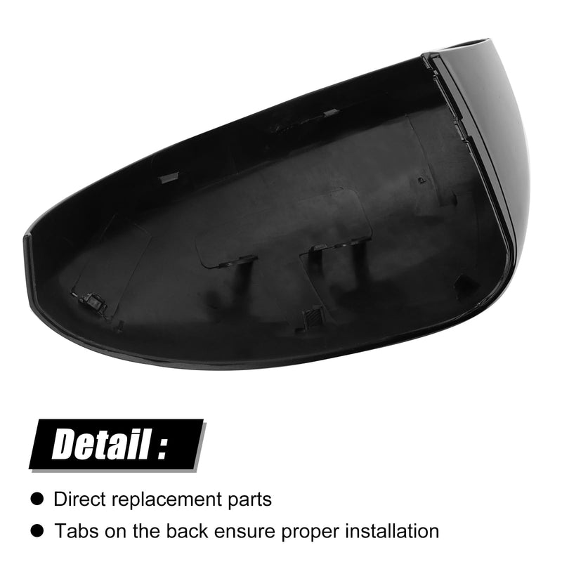 Glossy Black Direct Replacement Mirror Cover for 2019-2025 Nissan Altima, OEM #: 96374-6CA9A, Directly Replace Style, Not Sticker Style (Black) Black-Pair