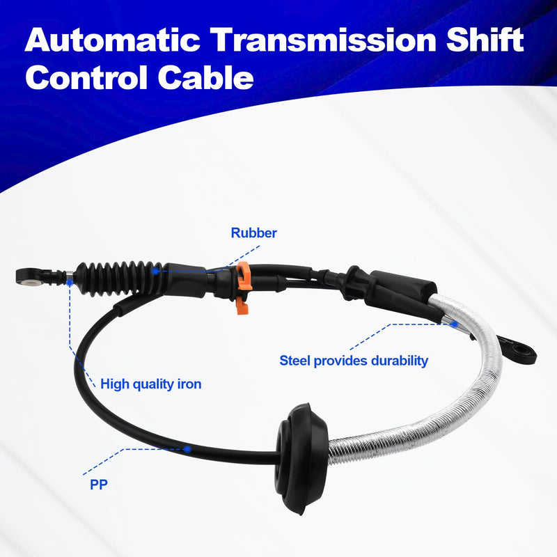 Automatic Transmission Shift Cable or Gearshift Control Lever Selctor Cable Compatible with Wrangler TJ 2003-2006 Part Number 52109624AD