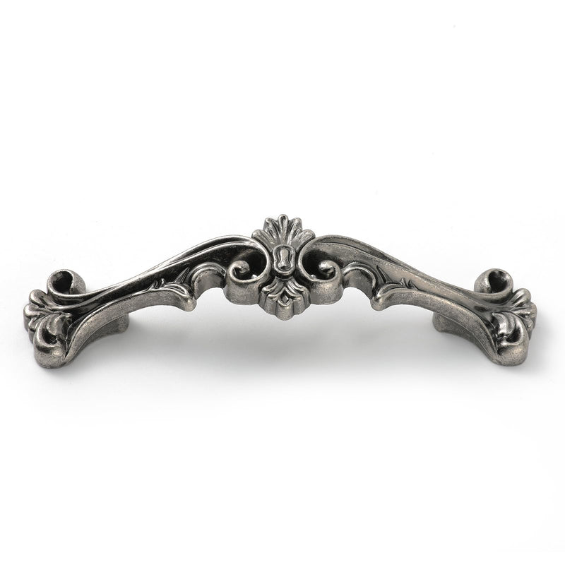 JETLAND Traditional Antique Cabinet Hardware - 6 Pack, Aged Silver, 3" Hole Centers, Vintage Pulls for Drawer Dresser Nightstand, AC0726OS076 3 Inch Hole Centers 0726
