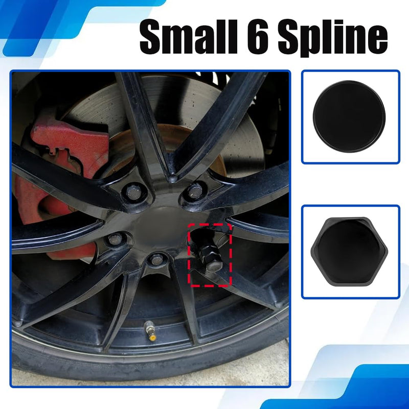 Small 6 Spline Lug Nut Socket, Wheel Lock Key Replacement for Six-Spline Wheel Lock Lug Nuts, Wheel Lock Removal Tool for 19 mm(3/4 Inch)&21 mm(13/16 Inch) Hex Socket Wrench (Small 6 Spline) Small 6 Spline