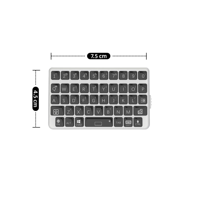 EXknight Mini Keyboard - Wireless Bluetooth Keyboard, Retro Clicky Style | Black&White, Compatible With iOS, iPhone, iPad, Mac, Android, Smartphone & Tablet White&Black