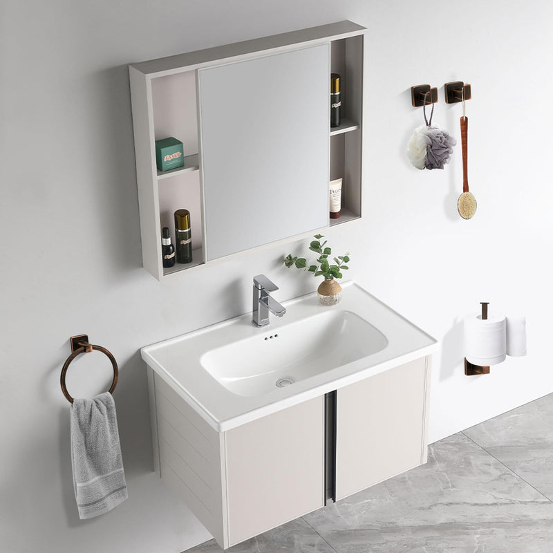 4 Pieces Oil Rubbed Bronze Bathroom Hardware Accessories, Include Hand Towel Ring, Toilet Paper Holder and 2 Robe Towel Hooks,Bronze Bathroom Hardware Set