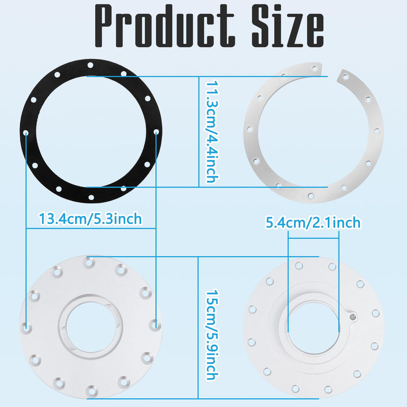 Billet Aluminum Easy Fill Fuel Cell Cap with 12 Hole Cell Bung and Rubber Gasket Sliver Silver