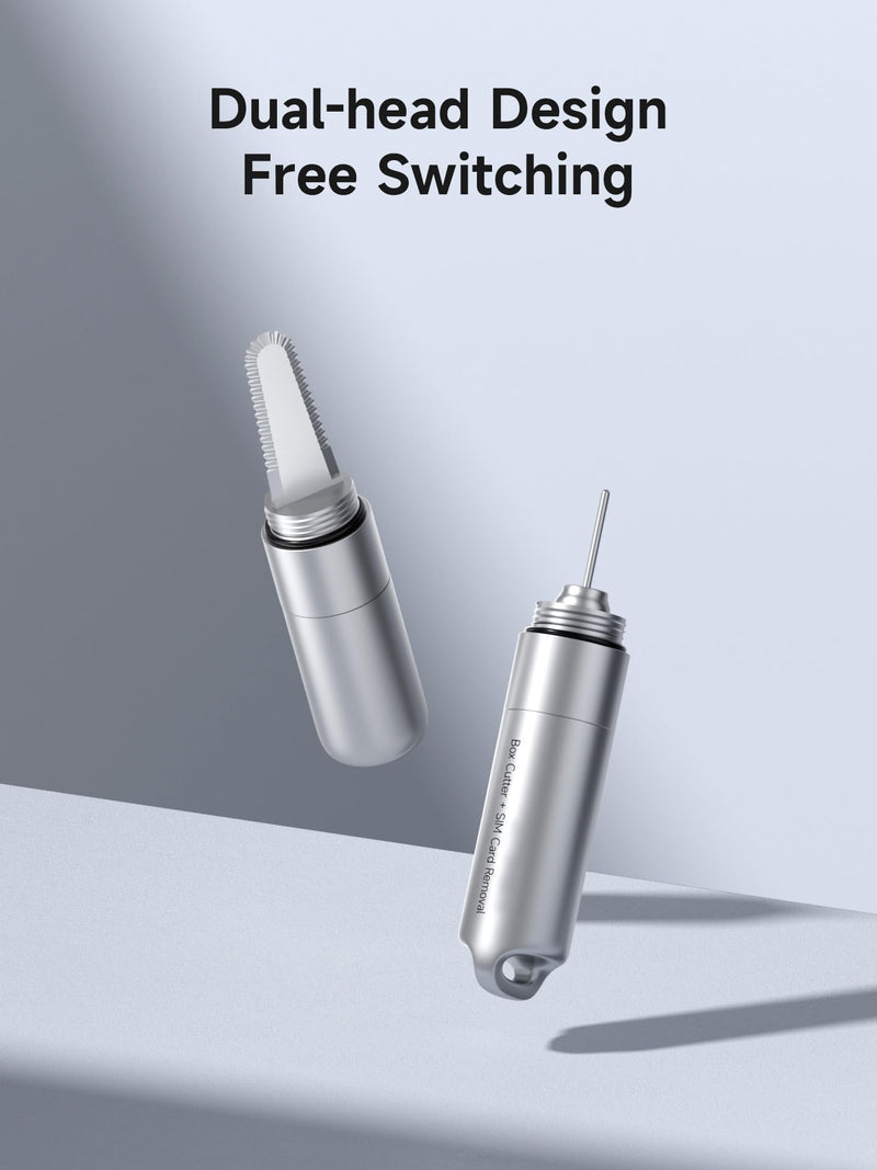 SIM Card Ejector Tray Removal Tool with Box Cutter, 2 in 1 EDC Portable Keychain Eject Pins Reset Needle Package Opener for iPhone Android Office and Home Use (CP03) CP03