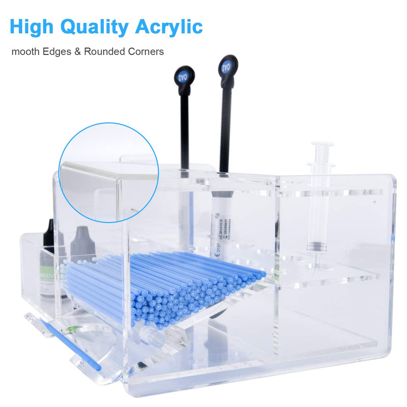Dental Composite Syringe Organizer, Multi-Function Dental Syringe Holder, Resin Adhesive Applicators Organizer, Acrylic Case for Medical Composite Resin Adhesive Syringes, Resin Placement Rack