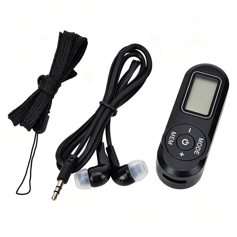Mini DSP FM Radio Portable, Pocket Radio LCD Belt Clip for Seniors Outdoor | Lightweight Battery Powered FM Radio with Headphones, 20 Preset Stations & Station Memory for Jogging Hiking Travel