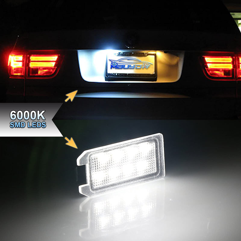 LED License Plate Light Lamp Assembly Compatible with 2014-2021 Grand Cherokee WK 6000K White, Pack of 2