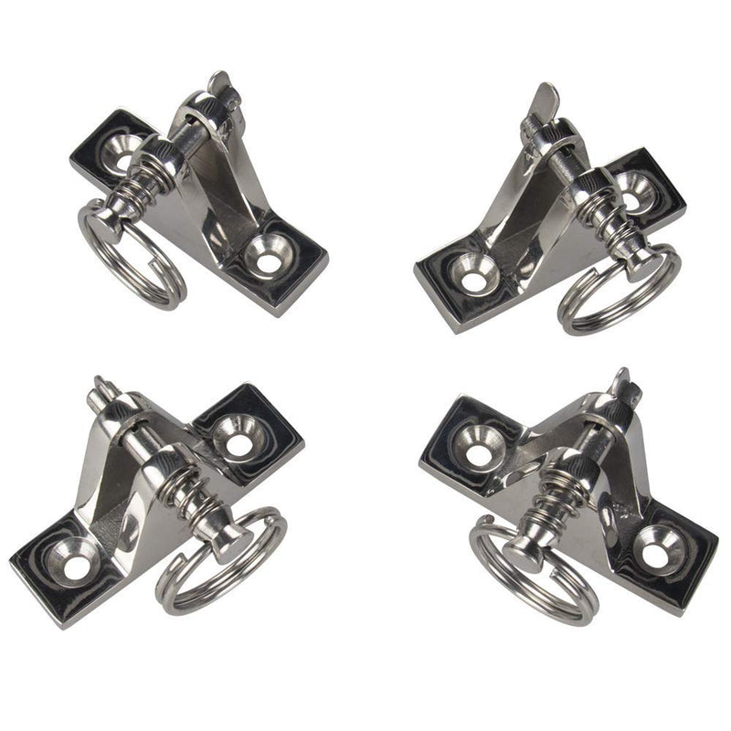 VTurboWay Bimini Top Deck Hinge with Pin and Ring, 316 Stainless Steel, Free Installation Screws 4