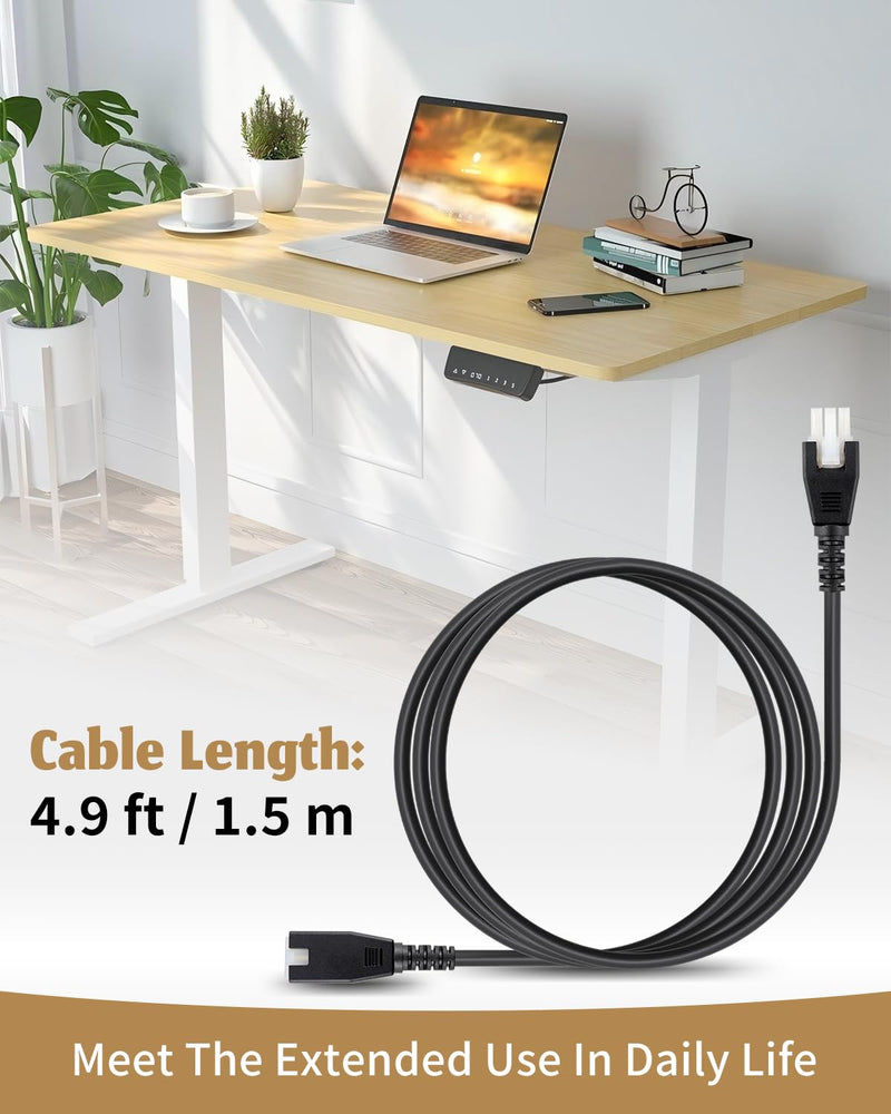 6-Pin Power Control Cable Fits for Smart Desk Lifting Desk Push Rod Motor, 5557 Rotary Female Cable, Power Signal Extension Cable 4.9 FT / 1.5 M