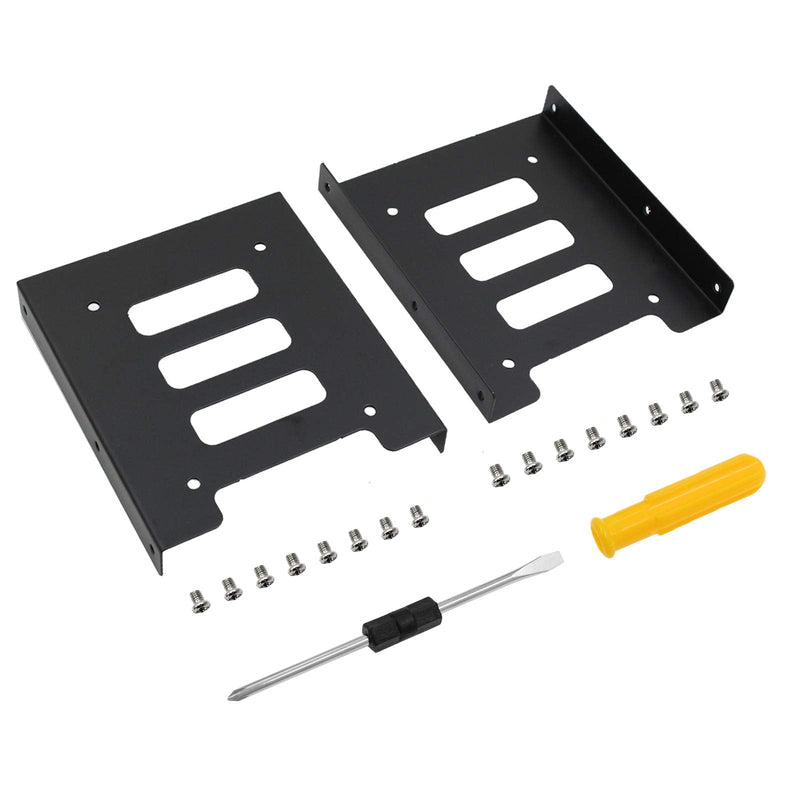 4Pcs 2.5" to 3.5" SSD HDD Hard Disk Drive Bays Holder Metal Mounting Bracket Adapter with Screws & Screwdriver for PC Pack of 4