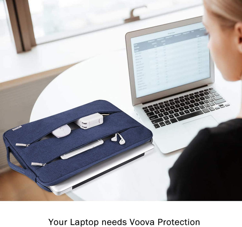 Voova 14 15 Inch Laptop Sleeve Case, Waterproof Computer Bag Cover Compatible with MacBook Pro 14 M3/M2/M1, MacBook Air 15 M2 / MacBook Pro 15,15 Surface Laptop 5/4,14 HP Stream Dell Acer Asus, Blue 14-15 Inch