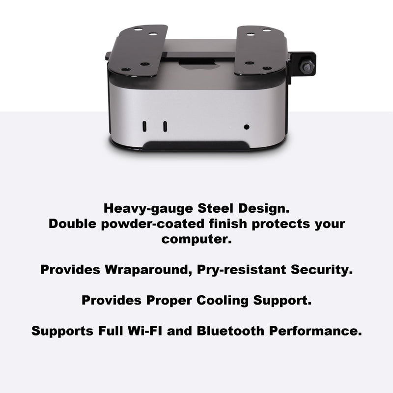 Sonnet MacCuff mini (2024+) Steel Mounting Bracket for 2024 Mac mini for Under Desk, Wall & VESA Monitor Mount – Padlock Compatible