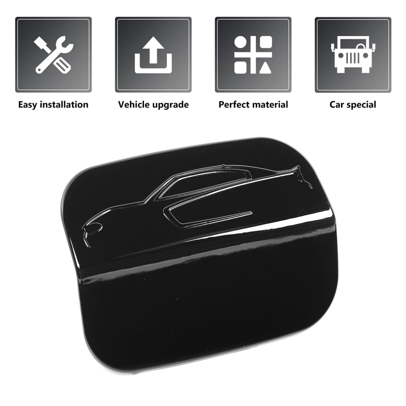 Gas Cap Cover for Charger Accessories, Fuel Filler Gas Tank Door Trim Cover Compatible with Dodge Charger 2011-2024, ABS Plastic (Black) Black
