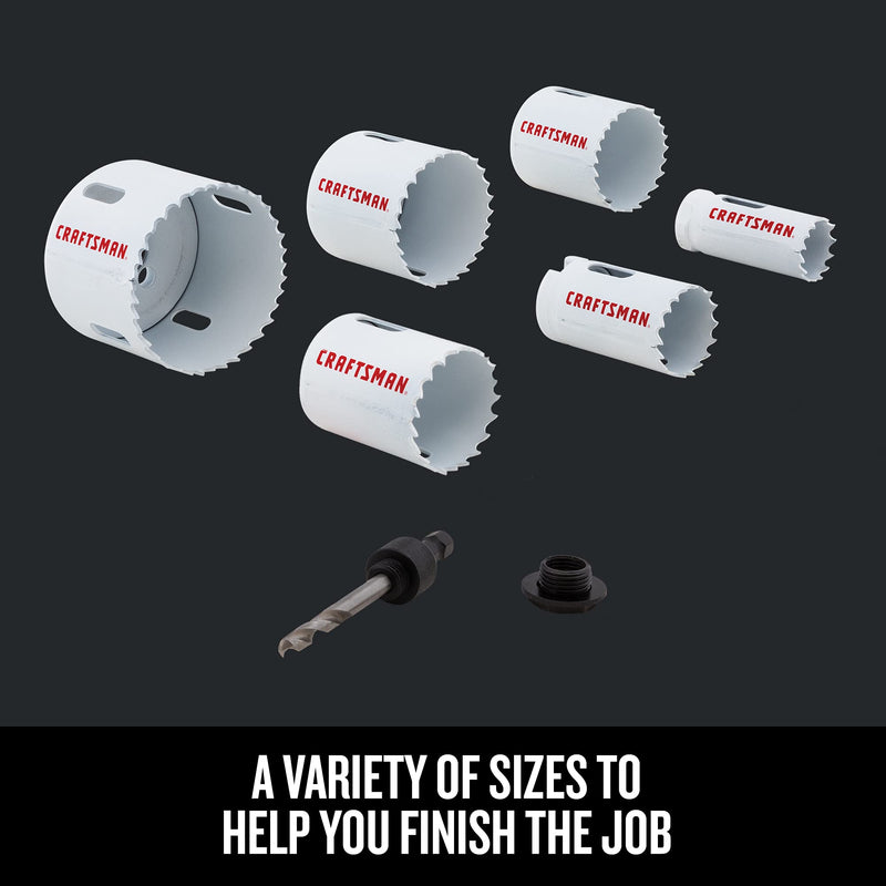 CRAFTSMAN Hole Saw Kit, Bi-Metal Set, 7Piece (CMAH1SET7) 7-Pieces