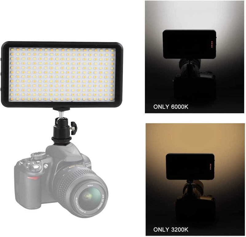 W228 LED Video Light 6000k Dimmable Ultra Bright Panel Digital Camera/Camcorder Light, LED Light (No Battery)