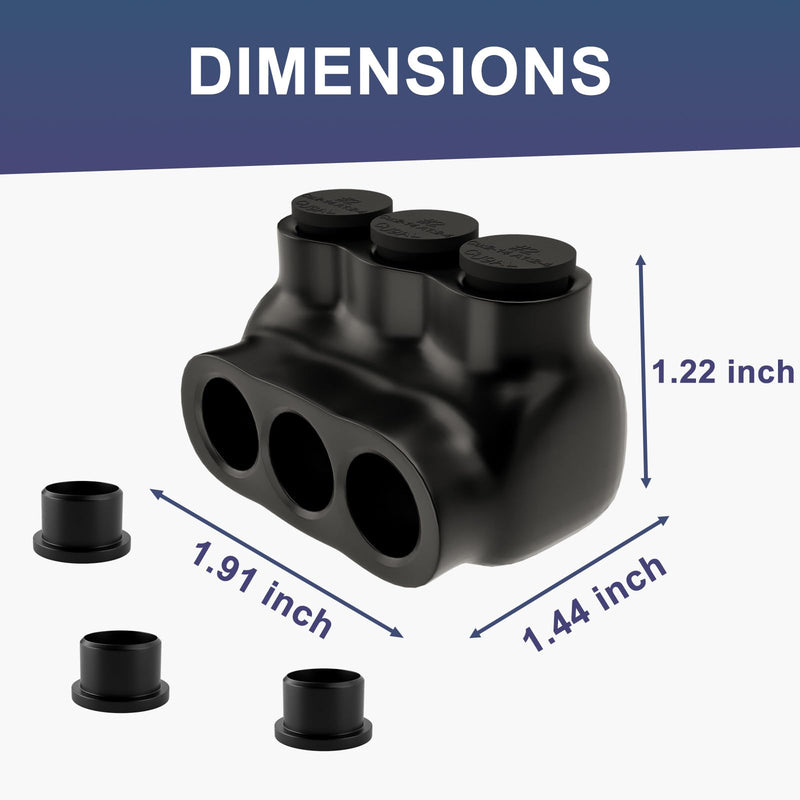 5 Pcs - Insulated Multi Cable Connectors 3 Port Single Entry Splice Electrical Power Connector Black Interconnect Terminals Pre Filled Wire Connectors (2-14AWG Wire Range) 3 Port 2-14AWG