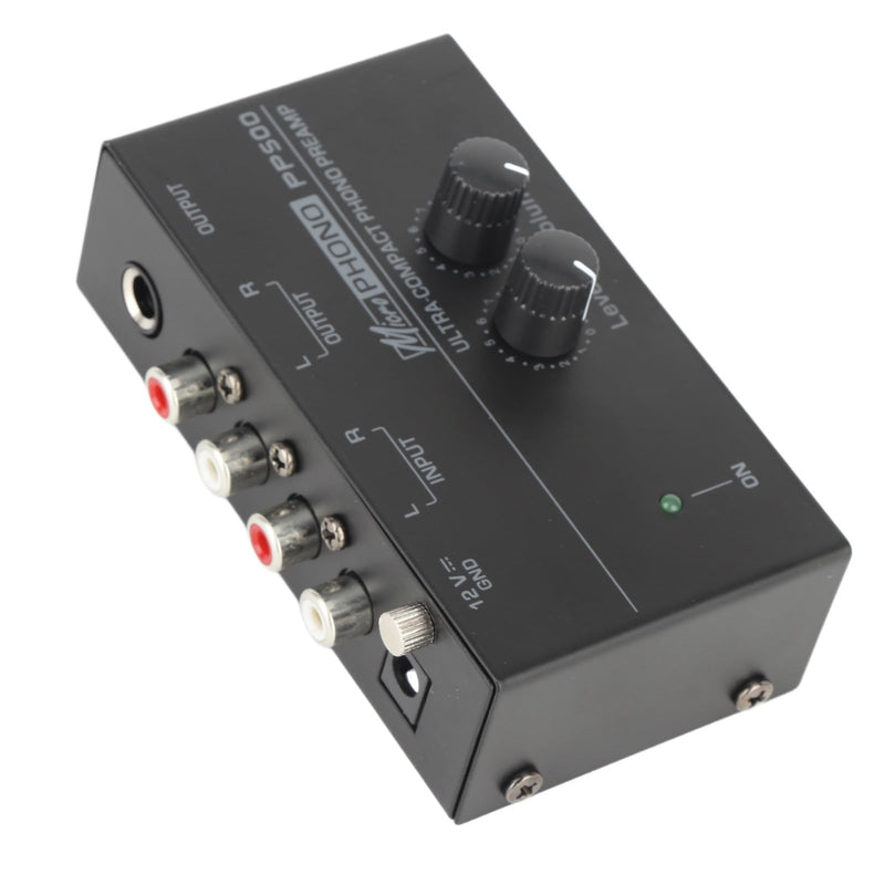 SUNGOOYUE Phono Preamp, Ultra Low Noise RIAA Equalized Turntable Preamplifier with and 1/4in Outputs for Record Player and Hi Fi Audio System (US Plug) US Plug