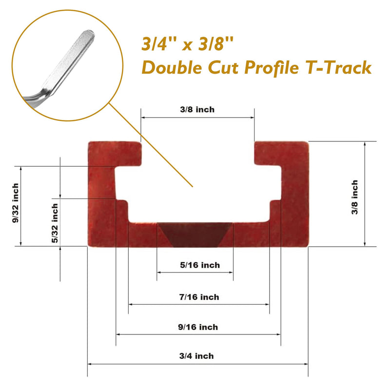 O'SKOOL Track F Clamp for 3/8" x 3/4" Double Cut Profile T Track, 6" Opening, 2-3/8" Throat, TTK020