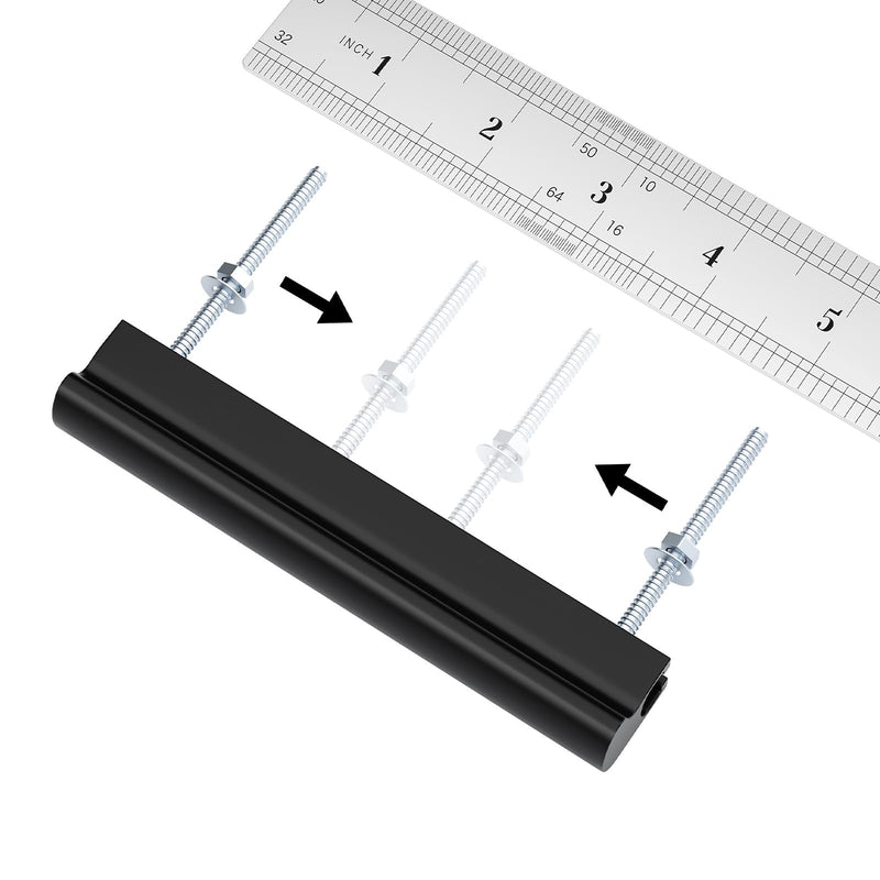 Haidms 10 Pack Adjustable Cabinet Handles Black Cabinet Pulls 1" to 4" (25-102mm) Adjustable Hole Centers Square Drawer Pulls for Kitchen Hardware