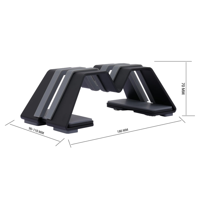 Adjustable Vertical Laptop Stand - Aluminum, Universal Fit for All Laptops (10-30mm Thickness) - Fashion Design, Adjustable Width, Anti-Slip & Scratch-Resistant, Patented Design 1 Slot (For 1 device) Black