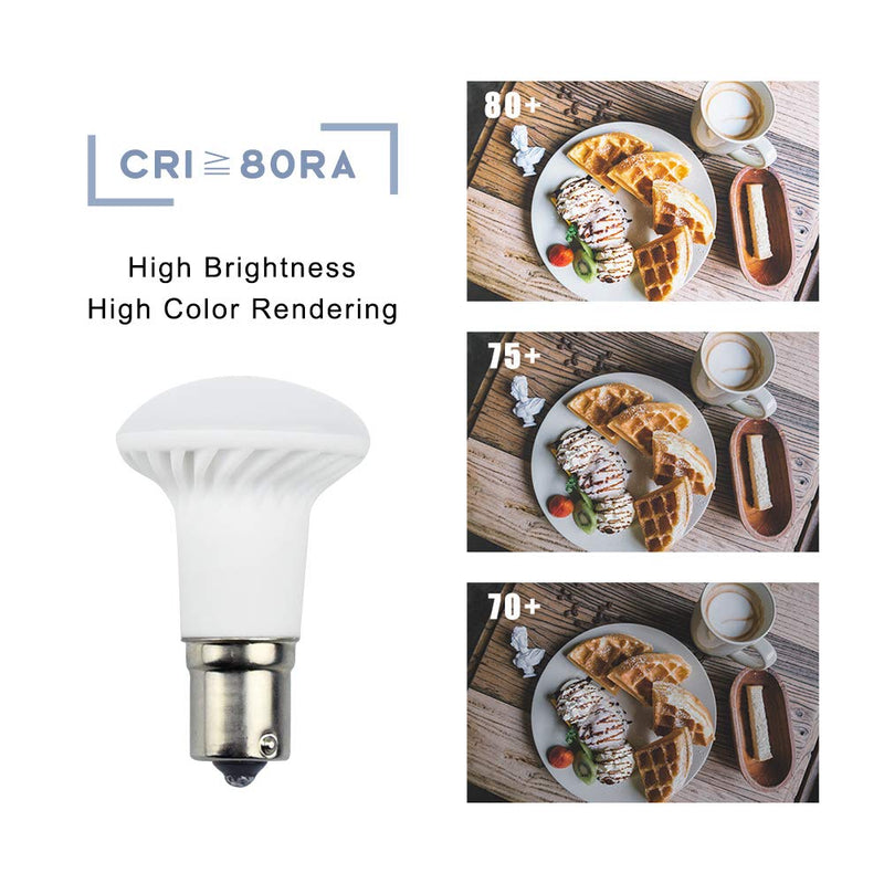 Bonlux 3W LED 1383 R12 Elevator Reading Light, AC/DC 12V-24V 1156 1141 BA15S Single Contact LED Reflector Light Bulb Daylight 6000K for RV Camper Trailer Marine Boat Motorhome Light (4-Pack) 6000k - 4 Pack