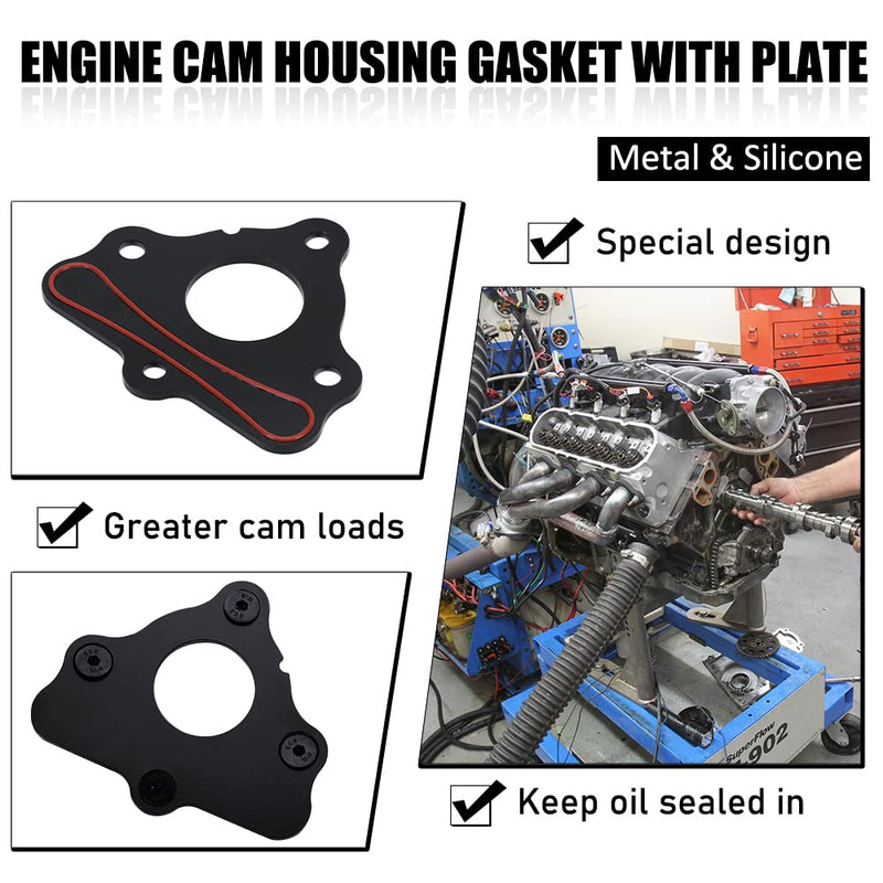 Camshaft Retainer Plate Gasket Bolt Kit Compatible with GM LS1 LS2 LS3 4.8 5.3L 6.0L 6.2L Vortec Corvette Cam